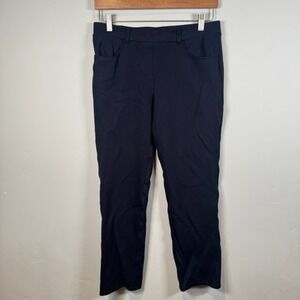 Quince Pant Size Medium Petite Navy Ultra Stretch Pointe Pull On Straight Casual
